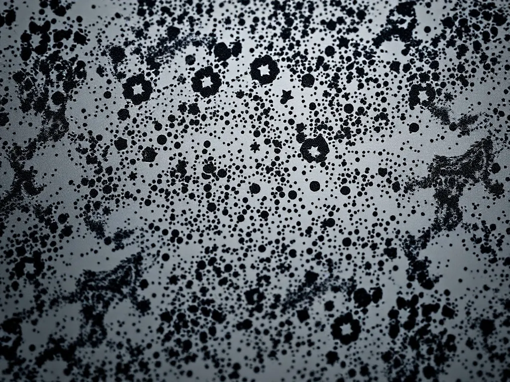 Sophisticated visual of carbon black particles evenly dispersed in a geomembrane mock-up, showcasing UV protection properties in photorealistic style