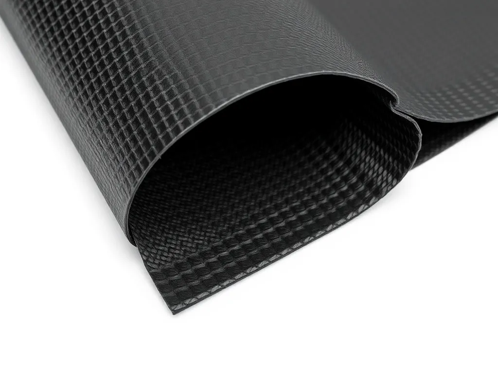 Close-up of HDPE geomembrane material, highlighting its textured surface and durability, high resolution, professional lighting