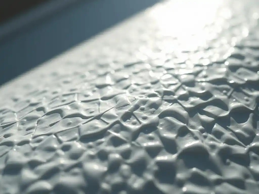 Close-up of a greomembrane surface texture under sunlight, focusing on material detail and texture